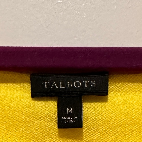 Talbots Yellow Long Sleeve Fringe Sweater - Picture 3 of 5